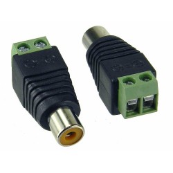 RCA FEMALE CONNECTOR PHONO SOCKET TO AV SCREW TERMINATION BLOCK AUDIO FOR CCTV 