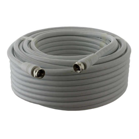 20M RG6 SATELLITE CABLE WHITE PREMADE WITH F-CONNECTORS TV FREESAT SATELLITE