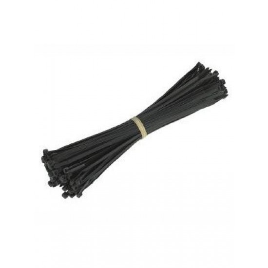 BLACK 300MM X 4.8MM CABLE ZIP TIES NYLON WRAPS HIGH QUALITY STRONG 100 PACK