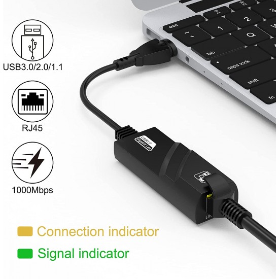 USB 3.0 to Gigabit LAN RJ45 Ethernet Network Adapter – 1000Mbps