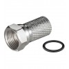 1x F-CONNECTOR PREMIUM SCREW ON PLUG SATELLITE SKY VIRGIN RG6 WF100 CT100 CABLE