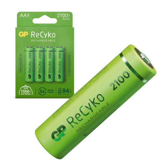 GP Greencell Recyko AA Rechargeable Batteries 2100mAh 4 pack from satcity.ie Limerick Ireland GP Greencell Recyko AA Rechargeable Batteries 2100mAh 4 pack