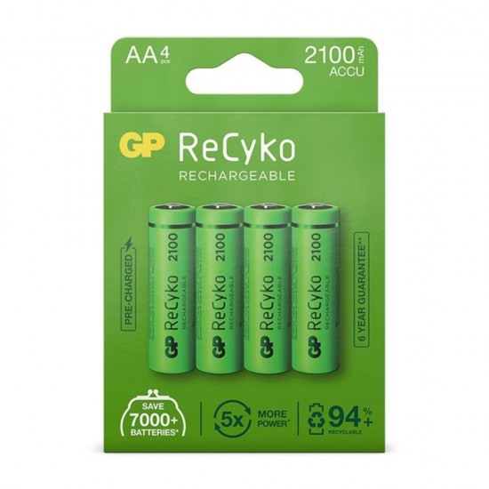 GP Greencell Recyko AA Rechargeable Batteries 2100mAh 4 pack from satcity.ie Limerick Ireland GP Greencell Recyko AA Rechargeable Batteries 2100mAh 4 pack