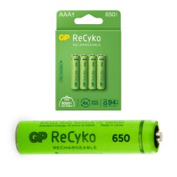 GP Greencell Recyko AAA Rechargeable Batteries 650mAh 4 pack