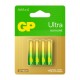 GP Ultra Alkaline AAA Batteriy 4 Pack