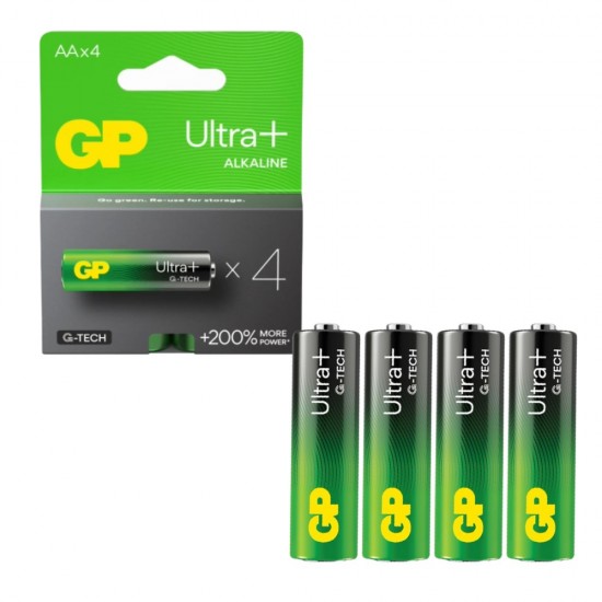 GP Ultra Plus Alkaline AA 4 Pack