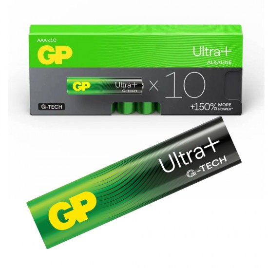GP Ultra Plus Alkaline Battery AAA 10 Pack from satcity.ie Limerick Ireland GP Ultra Plus Alkaline Battery AAA 10 Pack