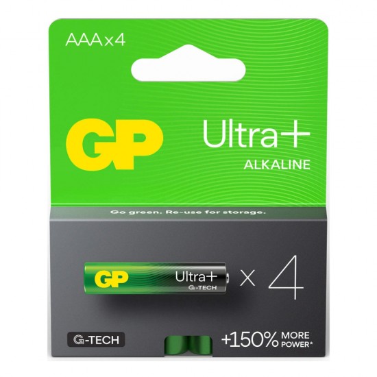 GP Ultra Plus Alkaline AAA Batteries 4 Pack