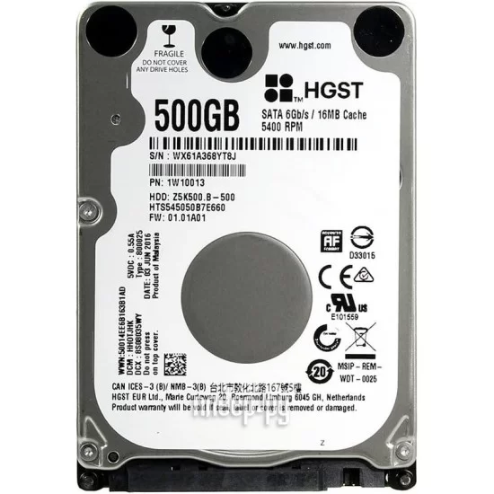 Hitachi (HGST) 500GB Inch 5400rpm SATA3 (6Gbps) 16MB