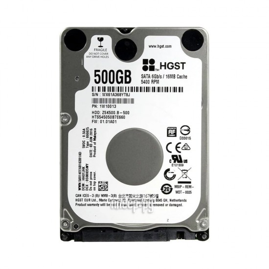  500GB Hitachi (HGST) 2.5 Inch 5400rpm SATA3 (6Gbps) 16MB Cache Hard Drive 7mm