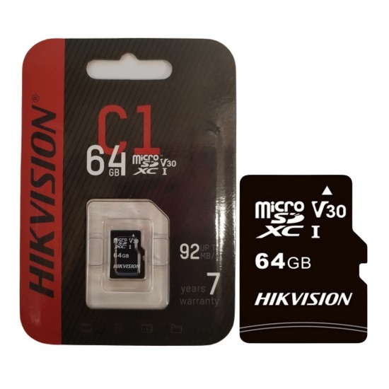 64GB Hikvision microSDXC UHS-I Memory Card A1 CL10 V30