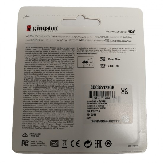 128GB Micro SD Memory Card Kingston SDHC SDXC TF Class 10 U3 V30 4K Ultra HD
