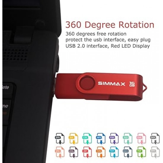 SIMMAX 16GB USB Flash Drives Memory Stick Swivel Design USB 2.0 Flash Thumb Zip from Satcity.ie Ireland Limerick SIMMAX 16GB USB Flash Drives Memory Stick Swivel Design USB 2.0 Flash Thumb Zip