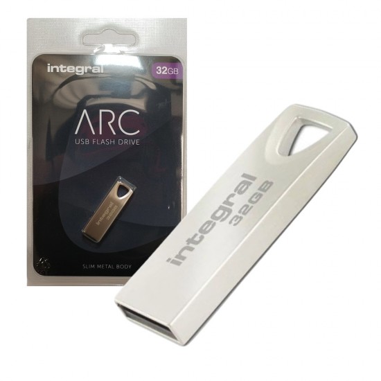 Integral ARC 32GB USB2.0 Stick Slim Metal Body Memory Stick USB Flash Drive