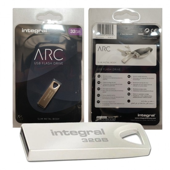 Integral ARC 32GB USB2.0 Stick Slim Metal Body Memory Stick USB Flash Drive