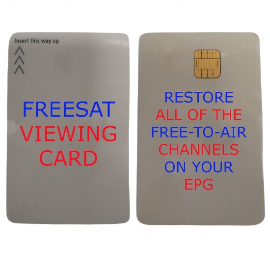 FREESAT VIEWING CARD ACTIVATED FOR PLUS AND HD UK