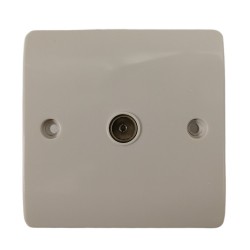 ELECTRICAL SINGLE COAXIAL WALL PLATE SOCKET NON-ISOLATED COAX OUTLET TV AERIAL