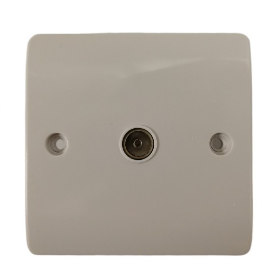 ELECTRICAL SINGLE COAXIAL WALL PLATE SOCKET NON-ISOLATED COAX OUTLET TV AERIAL