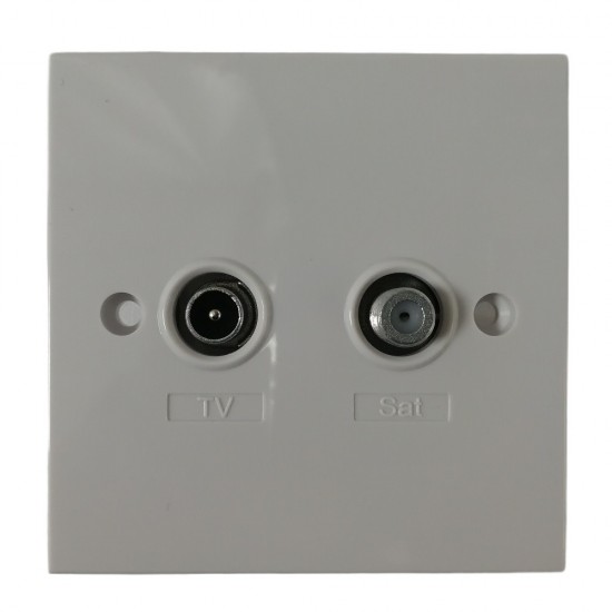 WALL PLATE TV/SAT DIPLEXED WHITE MODULE TYPE  FACE WALL PLATE SOCKET SCREENED