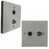 WALL PLATE TV/SAT DIPLEXED WHITE MODULE TYPE  FACE WALL PLATE SOCKET SCREENED