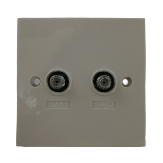 Twin F-Type Wall Plate (Screened) SW735