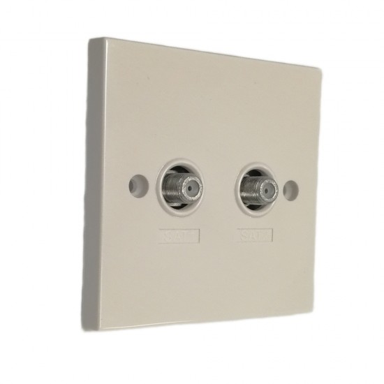 Twin F-Type Wall Plate (Screened) SW735