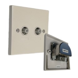 Twin F-Type Wall Plate (Screened) SW735
