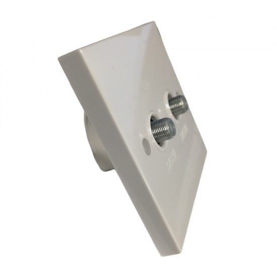Twin F-Type Wall Plate (Screened) SW735