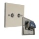 Twin F-Type Wall Plate (Screened) SW735