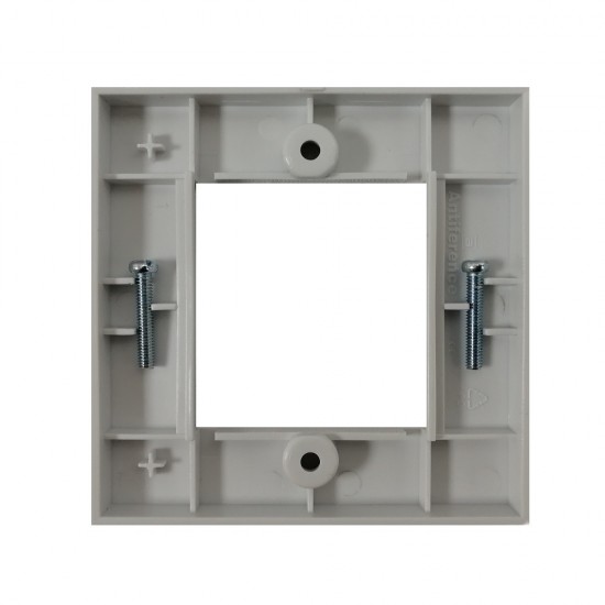 STANDARD DOUBLE MODULE WNITE BRUSH FACEPLATE CABLE WALL PLATE FITS SINGLE GANG