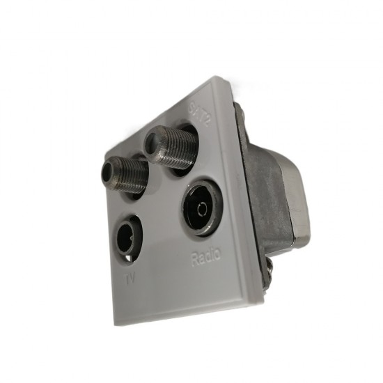 TV, TWIN SATELLITE RADIO MODULE WALL PLATE OUTLETS COAXIAL SOCKET FACEPLATE