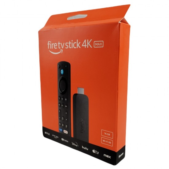 AMAZON Fire Stick TV 4K Max streaming device Wi-Fi 6e 16 GB Alexa Voice Remote 