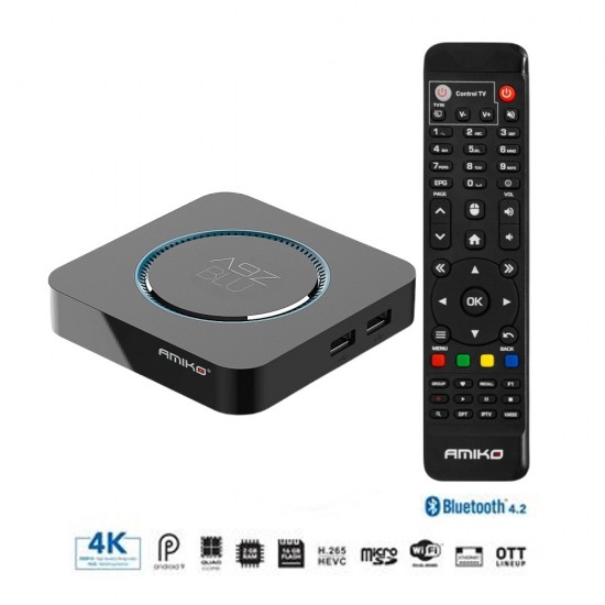 Amiko A9Z BLU OTT 4K Digital Media Player Streaming UHD Receiver WiFi UHD - Iptv