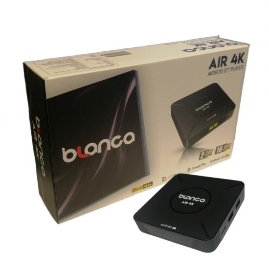 Android OTT Player Blanca AIR 4K 2 GB 16 GB Google Play Android 10 Android OTT Player Blanca AIR 4K 2 GB 16 GB Google Play Android 10