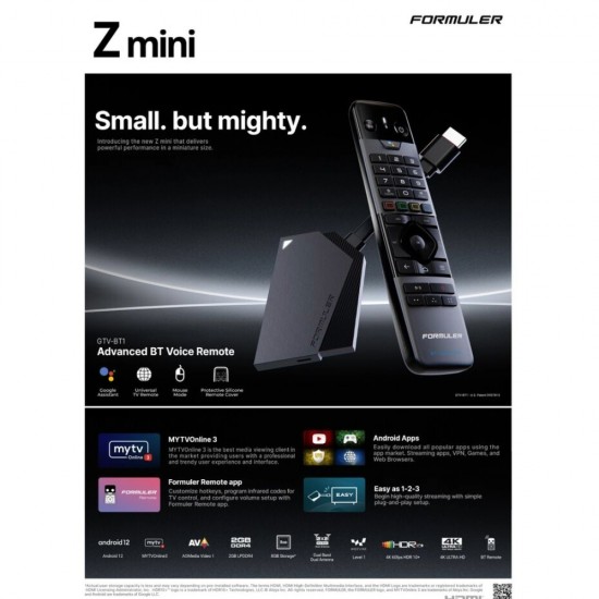 Formuler Z Mini Android IPTV Set Top Box With Bluetooth Remote