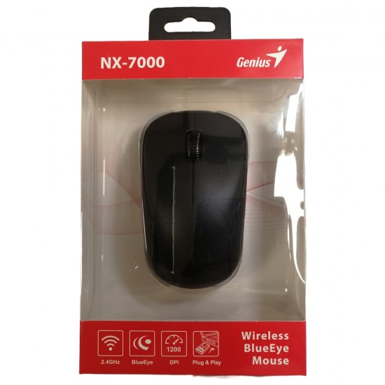 WIRELESS MOUSE GENIUS NX-70000 1200DPI 3 BUTTONS USB PICO RX PC LAPTOP MACBOOK
