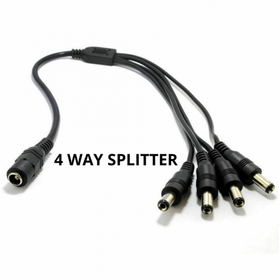 4 WAY DC POWER SPLITTER CABLE FOR CCTV 12V DC CAMERA LEAD EXTENSION RCU ADAPTER from Satcity.ie Ireland Limerick 4 WAY DC POWER SPLITTER CABLE FOR CCTV 12V DC CAMERA LEAD EXTENSION RCU ADAPTER
