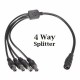 4 WAY DC POWER SPLITTER CABLE FOR CCTV 12V DC CAMERA LEAD EXTENSION RCU ADAPTER 