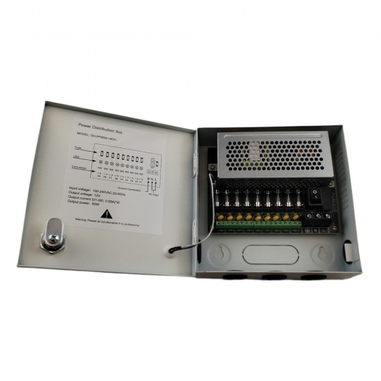 Dahua 12V 5A 9 Output Boxed PSU
