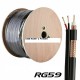 RG59 + 2 CORE POWER CABLE CCTV VIDIO ON A WOODEN DRUM BLACK INSTALLATIONS 100M