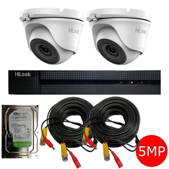 HILOOK 2 CAMERA 4 CHANNEL 5MP DVR CCTV CAMERA SYSTEM OUTDOOR HOME SECURITY KIT