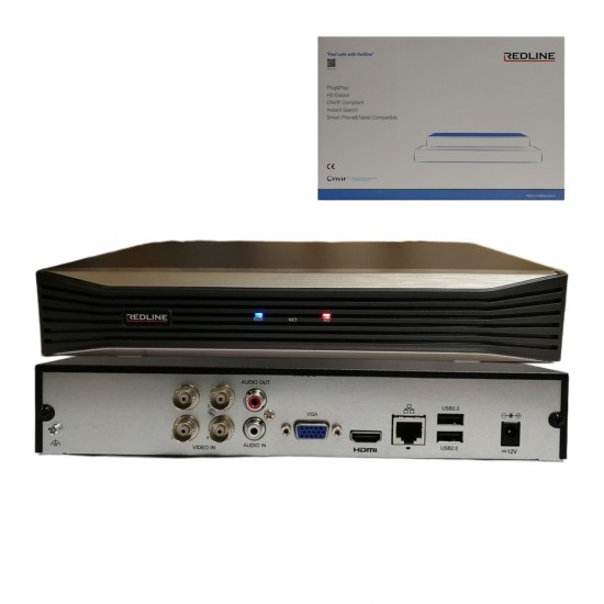 Redline Outdoor Home Security Kit – 4 Channel CCTV System with 2× 5MP Cameras