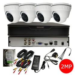 Redline 4 CHANNEL CCTV CAMERA 4 X 2MP DVR 1TB HDD OUTDOOR HOME SECURITY KIT