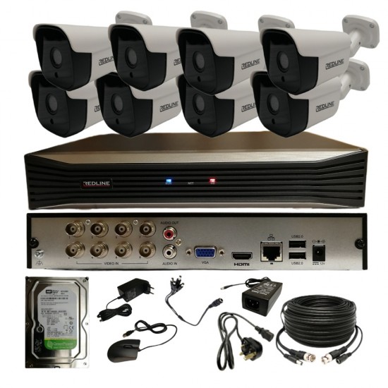 Redline Outdoor Home Security Kit – 8 Channel CCTV System with 8× 2MP Cameras Redline Outdoor Home Security Kit – 8 Channel CCTV System with 8× 2MP Cameras