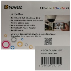 REVEZ 4K COLOURPAL HD 4 CCTV CAMERA SYSTEM DVR 1TB HDD OUTDOOR HOME SECURITY KIT REVEZ 4K COLOURPAL HD 4 CCTV CAMERA SYSTEM DVR 1TB HDD OUTDOOR HOME SECURITY KIT