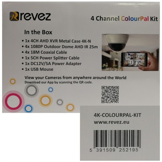 REVEZ 4K COLOURPAL HD 4 CCTV CAMERA SYSTEM DVR 1TB HDD OUTDOOR HOME SECURITY KIT from Satcity.ie Ireland Limerick REVEZ 4K COLOURPAL HD 4 CCTV CAMERA SYSTEM DVR 1TB HDD OUTDOOR HOME SECURITY KIT