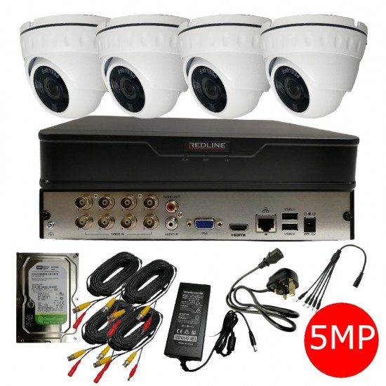 Redline Outdoor Home Security Kit – 8 Channel CCTV System with 4× 5MP Cameras Redline Outdoor Home Security Kit – 8 Channel CCTV System with 4× 5MP Cameras
