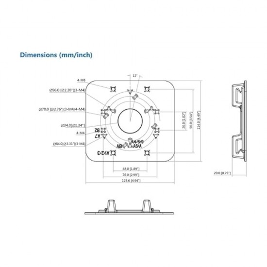 Dahua Pole Mount Bracket PFA152-E Black for CCTV Cameras