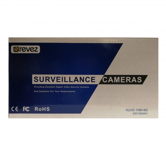 Revez AHD Bullet Camera 1080p 2.8mm-12mm Varifocal Lens 30m IR 12v DC RZHD-1080-8G