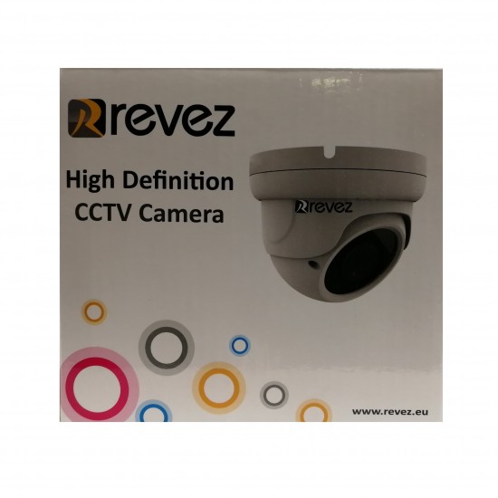 Revez AHD Dome Camera 1080p 2.8mm-12mm Varifocal Lens 30m IR 12v DC White